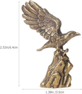 Mini Brass Eagle Figurine: Retro Bald Eagle Statue Vintage Animal Bird - Picture 1 of 8
