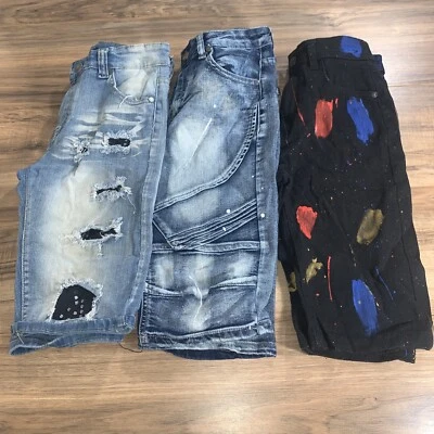 Lot Of 3 Boys Size 14  Bermuda Shorts Slim Fit Distressed Ripped - Image 1 of 4