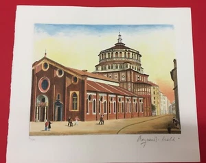 ANGELO MAYNARDI ARALDI cm 35X30 OFFERTA Opera SERIGRAFIA Numerato III/XXX Chiesa - Foto 1 di 3