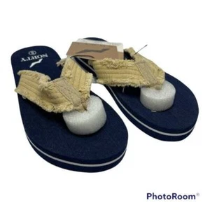 Chanclas Norty Chicos Ligeras Correa de Lona Azul Marino Talla 6 Niños Nuevos con Etiquetas Zapatos - Imagen 1 de 3