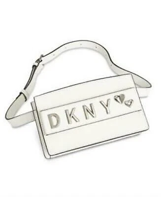 Dkny Smoke Leather Belt Bag, White/Silver - Image 1 of 1