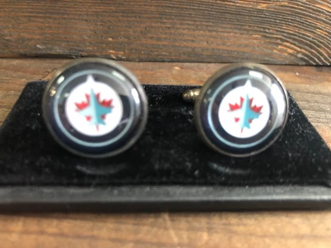 New CUFFLINKS for dress shirt - WINNIPEG JETS Hockey Theme Cuff Links Cover