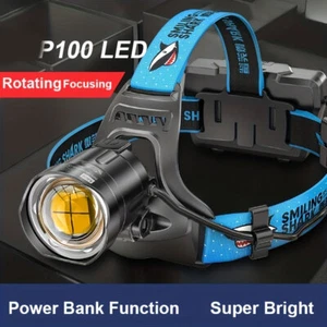 25000LM LED Headlamp Rechargeable Headlight Zoomable Head Torch Lamp Flashlight - Picture 1 of 10