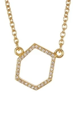 Collar colgante pavé 'gema hexagonal' para mujer Rebecca Minkoff - dorado/cristal Foto 1 de 2