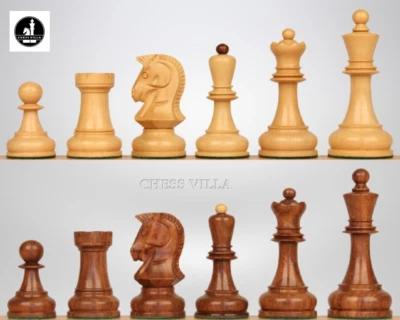 1950s Dubrovnik Bobby Fischer Reproduced Chess Pieces- Weighted Golden Rosewood - Image 1 of 4