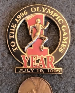 1996 Atlanta Olympics pin 1 Year To Go Track Athletics by Imprinted Products - Picture 1 of 2