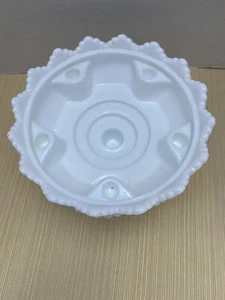 FENTON GLASS WHITE HOB NAIL CANDLE HOLDER RING BOWL 6"   - Picture 1 of 6