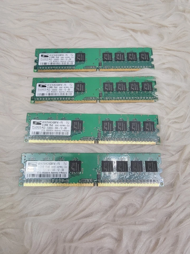 4 Sticks Samsung/HP RAM DDR2- 667MHz 512MB Desktop PC - Image 1 of 2