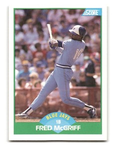 1989 Score #6 Fred McGriff   Toronto Blue Jays