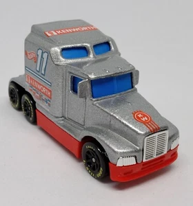 Hot Wheels Silver & Red Kenworth 76 Big Rig #11 Loose Diecast 1:64 GY Tires 1988 - Picture 1 of 6