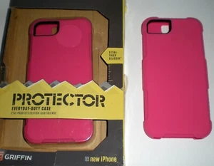 High Grade Silicone Skin Case for Apple iPhone 5/5s, Pink & Black, Griffin Brand - Picture 1 of 2