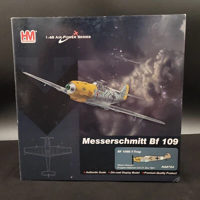 Hobby Master 1:48 Bf 109E-7/Trop "Black Chevron" I/JG 27 1941 HA8704 - Image 1 of 4