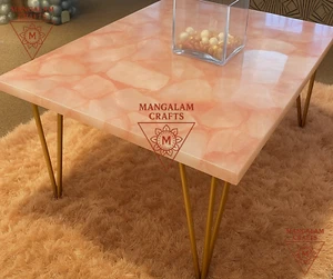 48" x 24" Rose Quartz Rectangle Tabletop - Home Decor Accent - Picture 1 of 13