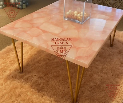 48" x 24" Rose Quartz Rectangle Tabletop - Home Decor Accent - Image 1 of 4