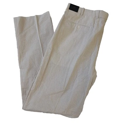 Pantalón Brooks Brothers 346 Para Hombre 41W Seersucker Beige Rayas Sin Acabar Nuevo  Foto 1 de 4
