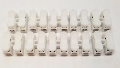 US Ship 10 Pcs White Europa Dual Row Spring Term Block 2 Position 250V 10Amp  - Image 1 of 3