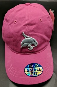 TEXAS STATE UNIVERSITY hat pink adjustable cap Bobcats - Small fit  *NEW* - Picture 1 of 7