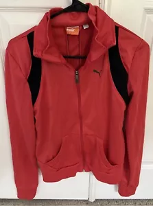 Vintage Puma Trainingsjacke M rot & schwarz Sport Lifestyle sportlich Full Zip - Bild 1 von 5
