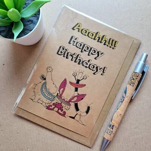 Funny Real Monsters birthday card - 90s Cartoon Greetings Card - Picture 1 of 3