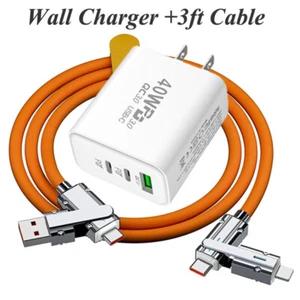 4 in 1 Fast USB Charging Cable Universal For Samsung S25 S24 S23 Ultra & Charger - Picture 1 of 19