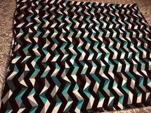 2yd(72”)Lx60”W new Fashionista black/white/teal/gray synthetic jersey knit - Picture 1 of 10