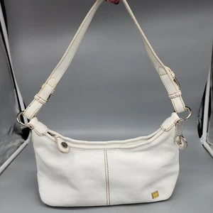 The Sak Ivory Leather Shoulder Bag Purse Zipper - Picture 1 of 16