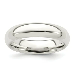 Sterling Silver Polished 5mm Comfort Fit Unisex Wedding Band Sizes 4 to 13.5 - Picture 1 of 24