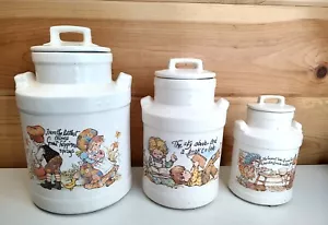 Vintage McCoy 3 Piece Holly Hobbie Cannister Set Ceramic Pottery USA - Picture 1 of 12