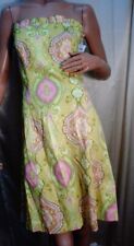 Robin Jorden NWT strapless  dress sz 4 green pink paisley
