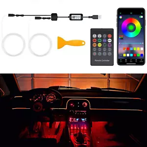 2-In-1 RGB LED Interior Strip Light Car Ambient Atmosphere Lighting APP Control - Picture 1 of 8