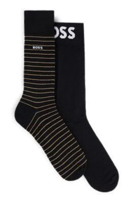 2-Pack Hugo Boss Crew Cotton Blend Dress Socks New sz 7-13 - Image 1 of 4