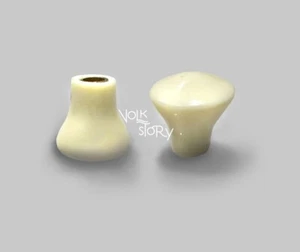 BLAUPUNKT FRANKFURT RADIO KNOB REPLACEMENT VW TYPE 3 KARMANN GHIA IVORY / PAIR - Picture 1 of 4