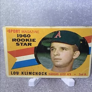 Tarjeta de béisbol 1960 Topps Lou Klimchock 137 vintage esquinas dañadas pobres superficie - Imagen 1 de 7