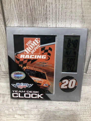 Tony Stewart Desk Clock Team Home Dept Racing Orange NASCAR 20 New Win Craft Cover