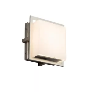 Justice LED Avalon Square In/Out Sconce, Nickel - FSN-7561W-OPAL-NCKL - Picture 1 of 1