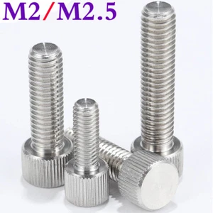 M2 M2.5 304 Stainless Steel Round Head Knurled Thumb Screws Hand Grip Knob Bolts - Picture 1 of 11