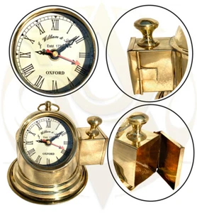 Antiguo Reloj de Escritorio Reloj de Latón Marino Náutico Escritorio/Mesa Decoración Vintage Envío Nuevo - Imagen 1 de 5