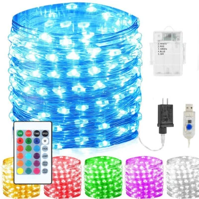16 colors RGB Flexible LED Fairy Light String W/Remote Atmosphere Rope Tube lamp - Image 1 of 4