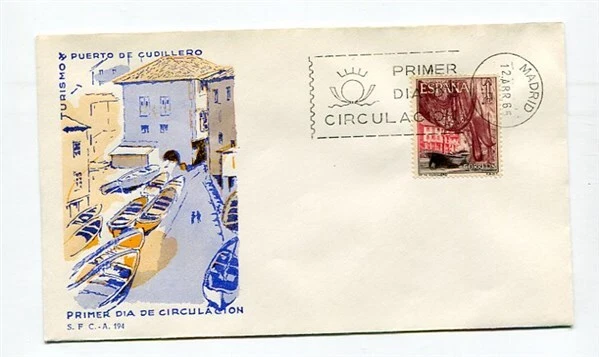 D27738 Spain FDC S.F.C. A 194 Tourism Boats Puerto de Cudillero - Image 1 of 1