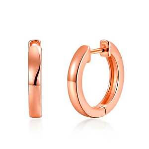 Rose Gold Plated Hoop Earrings by Philip Jones