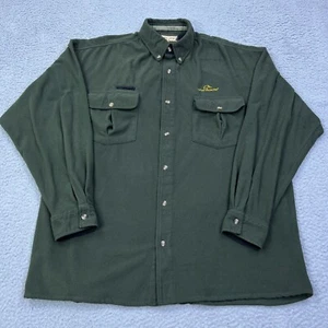 VTG SafTBak Ducks Unlimited Button Shacket Shirt Jacket Mens Large Hunter Green - Picture 1 of 10
