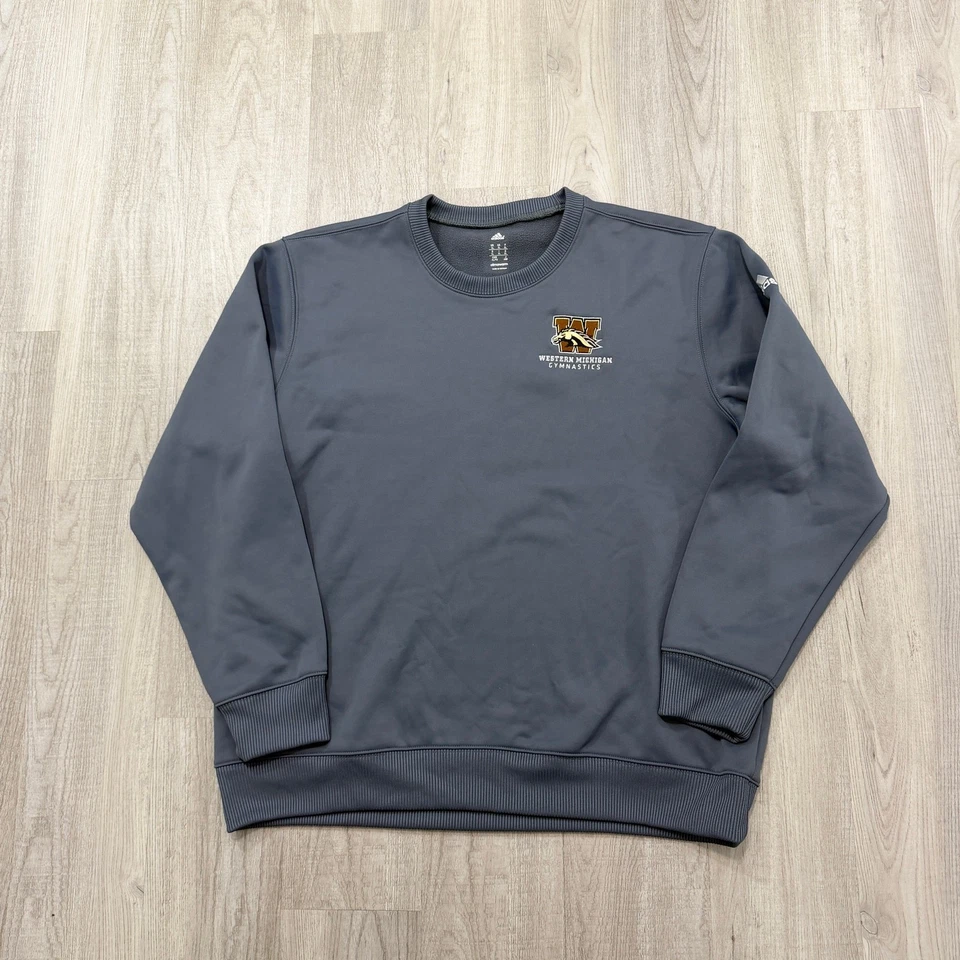 Pullover Adidas Western Michigan Broncos para hombre extra grande gris gimnasia WMU Foto 1 de 4