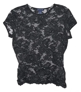 Gorgeous Ann Taylor Black Lace Top Size Medium Nylon/Spandex Made in USA - Picture 1 of 2