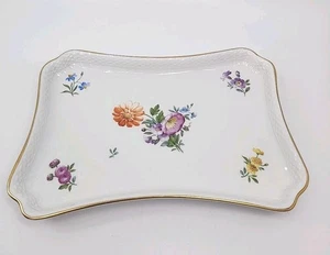 ROYAL COPENHAGEN SAXON FLOWER, RARE, RECTANGULAR TRAY # 493. #1694 Vintage - Picture 1 of 14