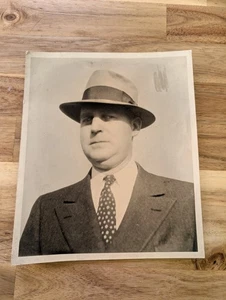 Vintage Antique Photograph Of Middle Age Man Old Time Gangster Look, Portrait - Picture 1 of 3