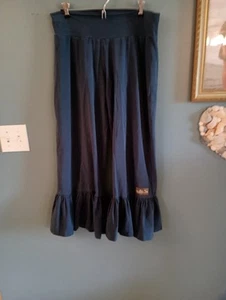 Matilda Jane Paint By Numbers Women Ruffle Pants Navy Sz M Boho Cottage Couture - Picture 1 of 4