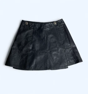 KILIWATCH Sexy Paris Wrap Style Mini Skirt 100% Real Leather UK Size 6/8 US 2/4 - Picture 1 of 13