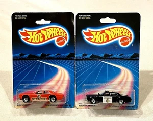 Lot (2) 1980's Hot Wheels Sheriff Patrol (#4004) &  Fire Chief (#4005) MOC - Picture 1 of 12