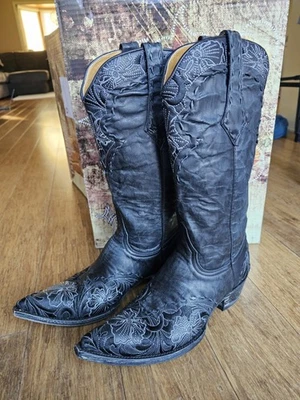 Botas occidentales Old Gringo Erin negras bordadas para mujer talla 7,5 Foto 1 de 4