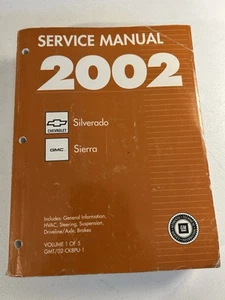 Chevrolet GMC Silverado Sierra 2002 OEM manual de servicio volumen 1 de 5 solo CK8PU - Imagen 1 de 8